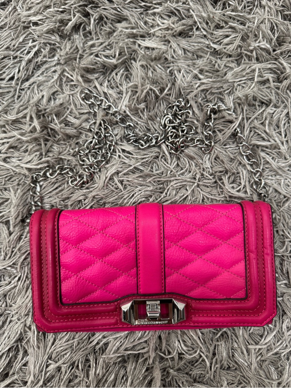 Rebecca Minkoff Pink Quilted Leather Chain Shoulder Bag